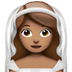 👰🏽‍♀️ woman with veil: medium skin tone display on Apple